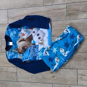 Kid's Disney Frozen Olaf and Sven Cozy Winter Fleece 2-Piece Pajama Set-…